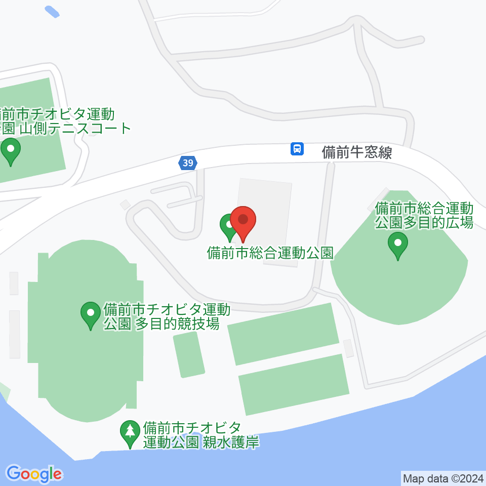 備前市チオビタ運動公園体育館周辺のカフェ一覧地図