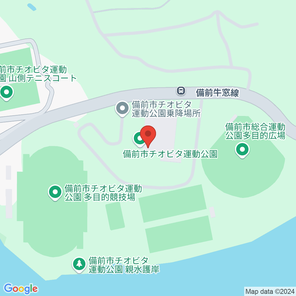 備前市チオビタ運動公園体育館周辺のカフェ一覧地図