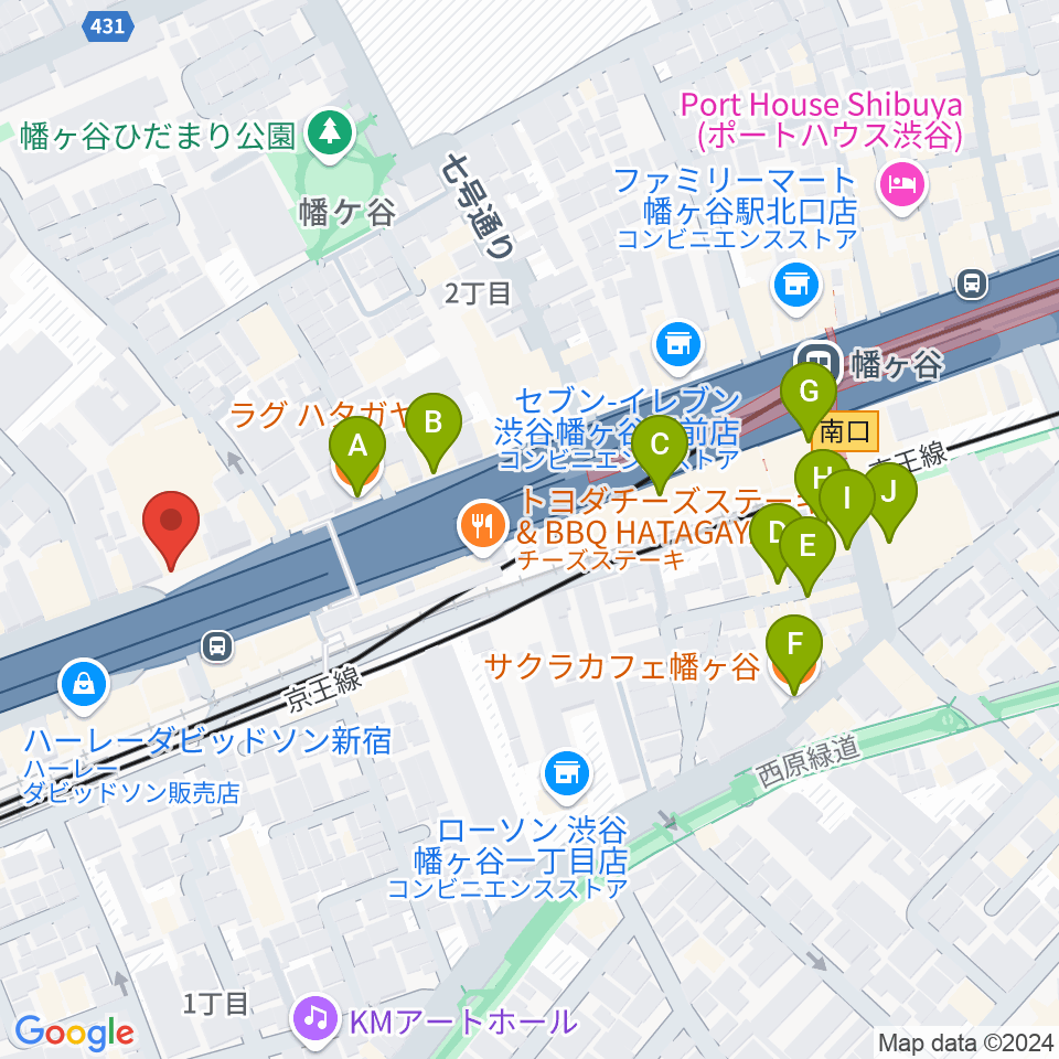 SUR SOUND STUDIO周辺のカフェ一覧地図