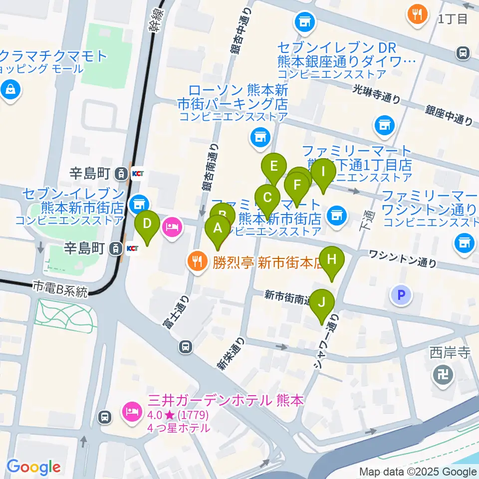 Denkikan周辺のカフェ一覧地図