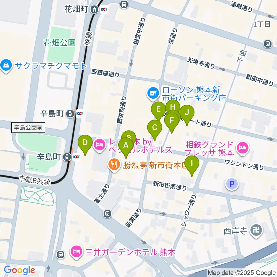 Denkikan周辺のカフェ一覧地図