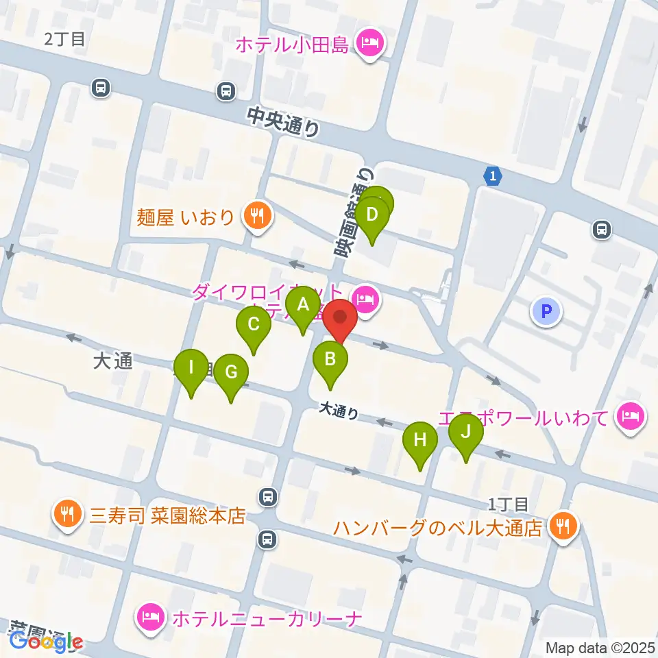中央映画劇場周辺のカフェ一覧地図