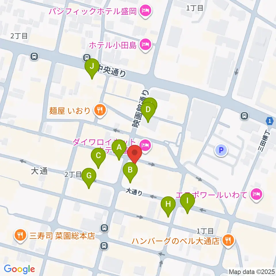 中央映画劇場周辺のカフェ一覧地図