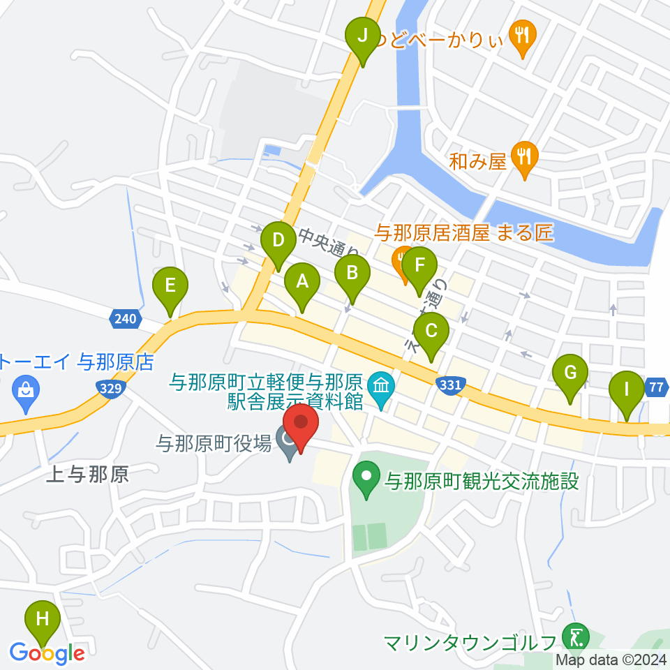 与那原町上の森かなちホール周辺のカフェ一覧地図