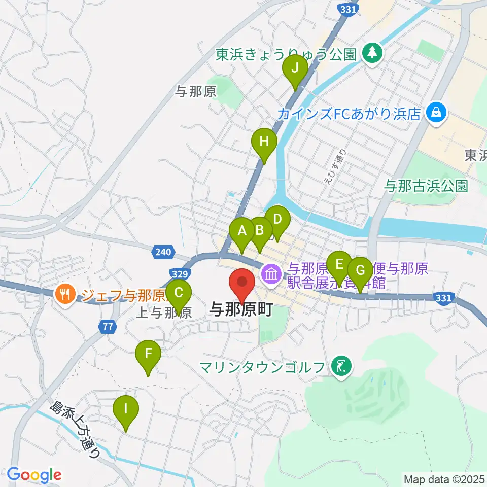 与那原町上の森かなちホール周辺のカフェ一覧地図