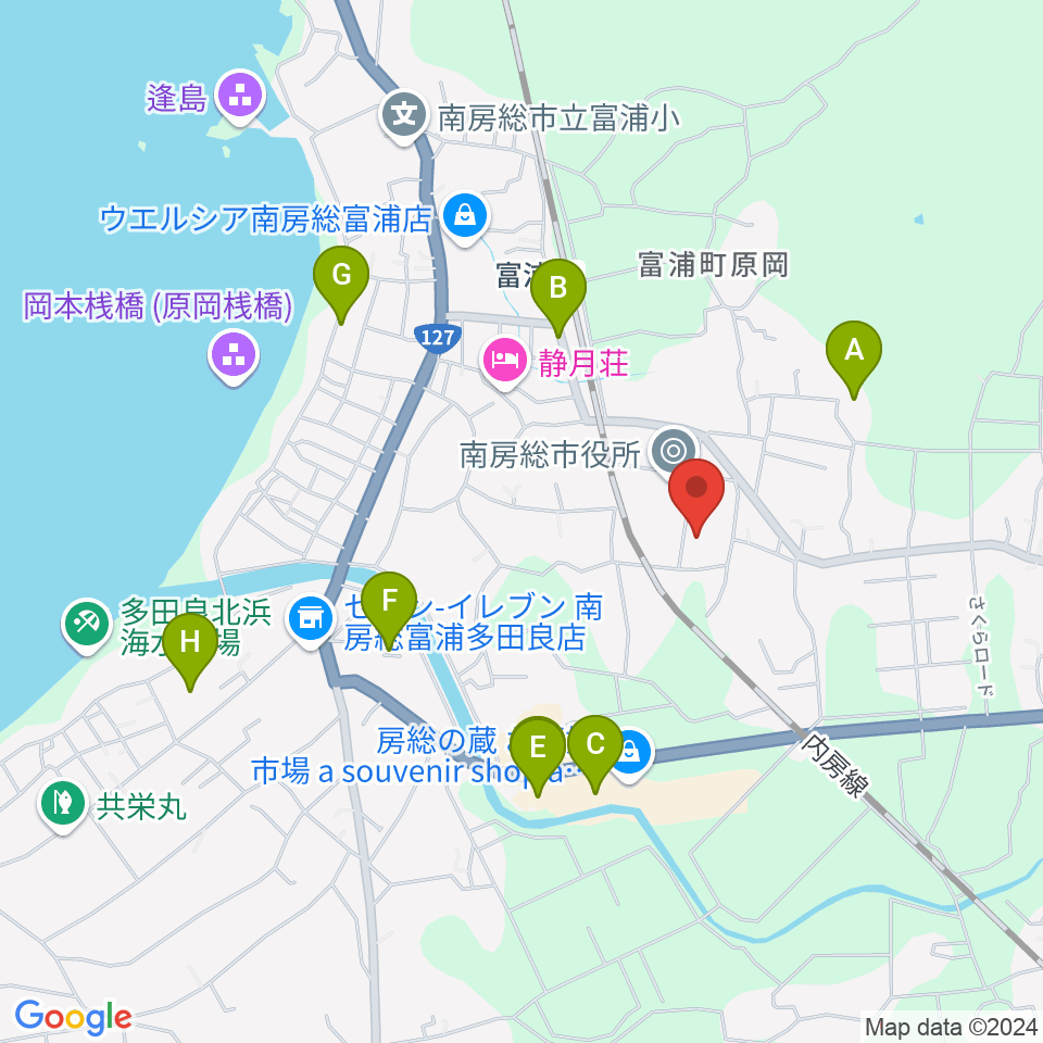 南房総市富浦体育館周辺のカフェ一覧地図