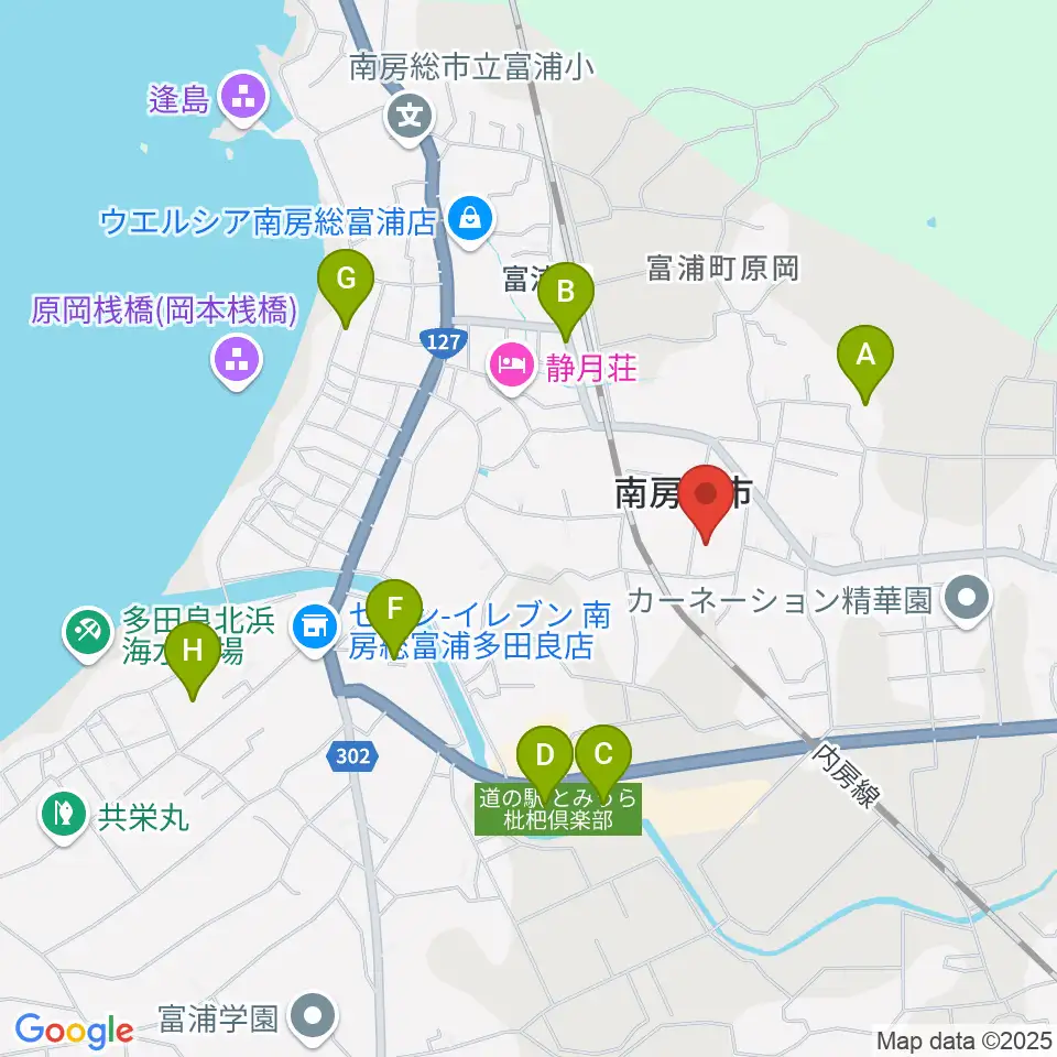南房総市富浦体育館周辺のカフェ一覧地図