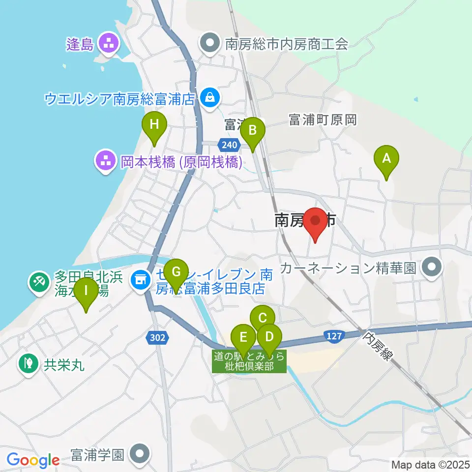 南房総市富浦体育館周辺のカフェ一覧地図