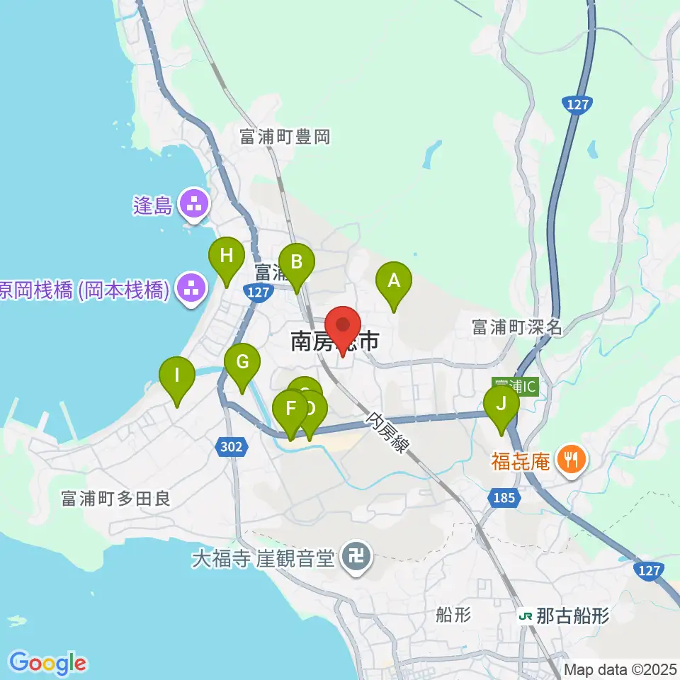 南房総市富浦体育館周辺のカフェ一覧地図