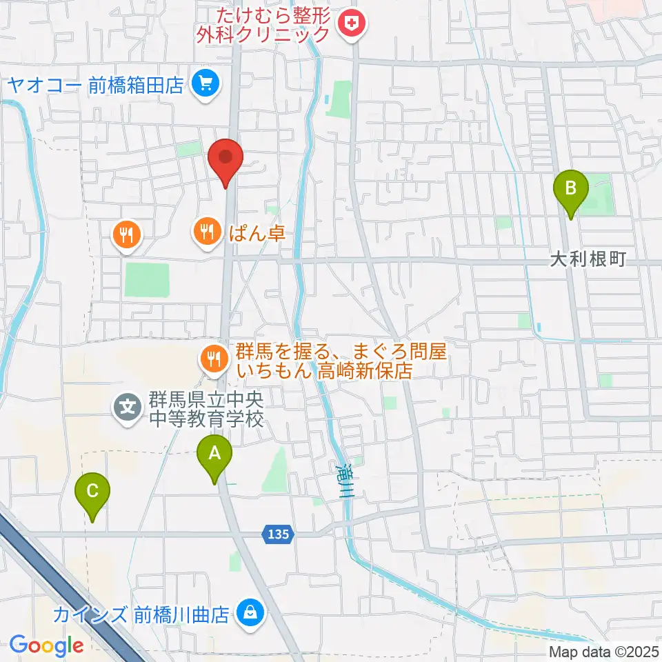 前橋アキュラシー周辺のカフェ一覧地図
