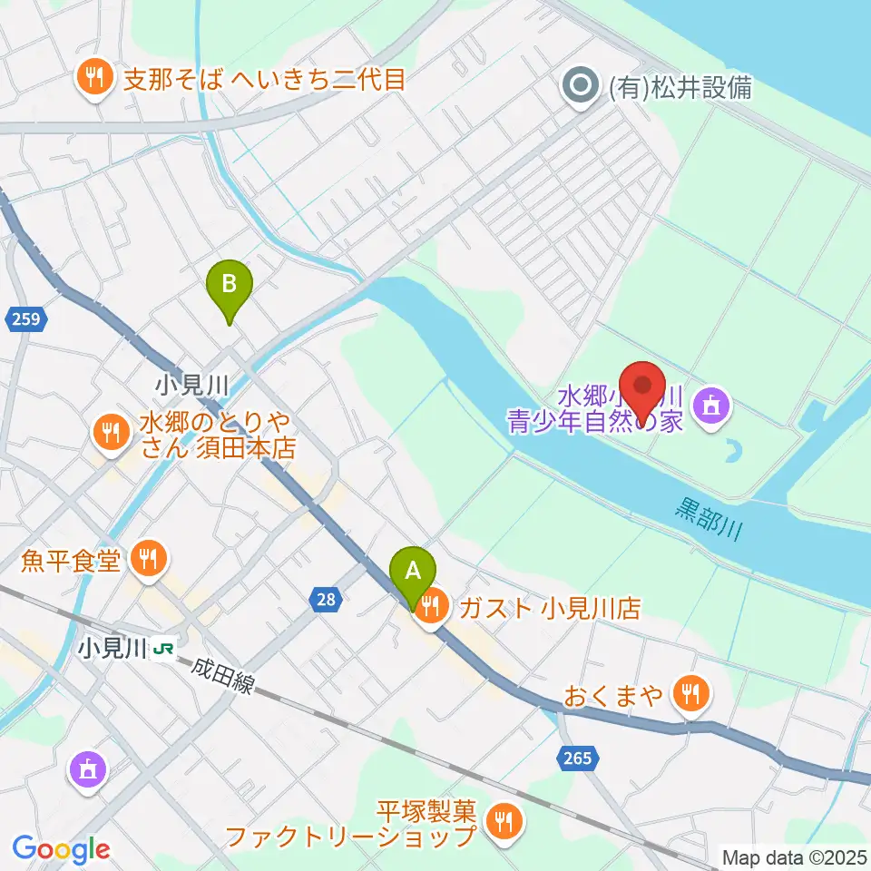 小見川スポーツ・コミュニティセンター周辺のカフェ一覧地図
