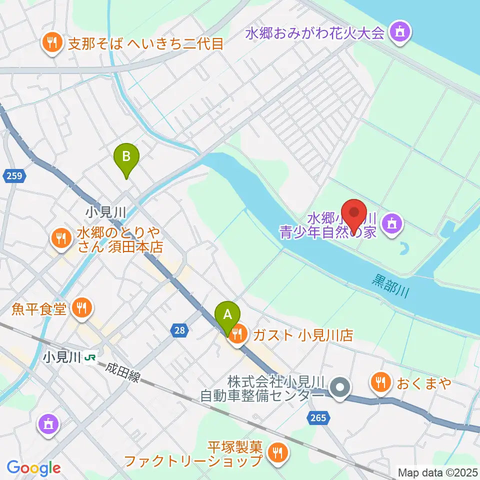 小見川スポーツ・コミュニティセンター周辺のカフェ一覧地図