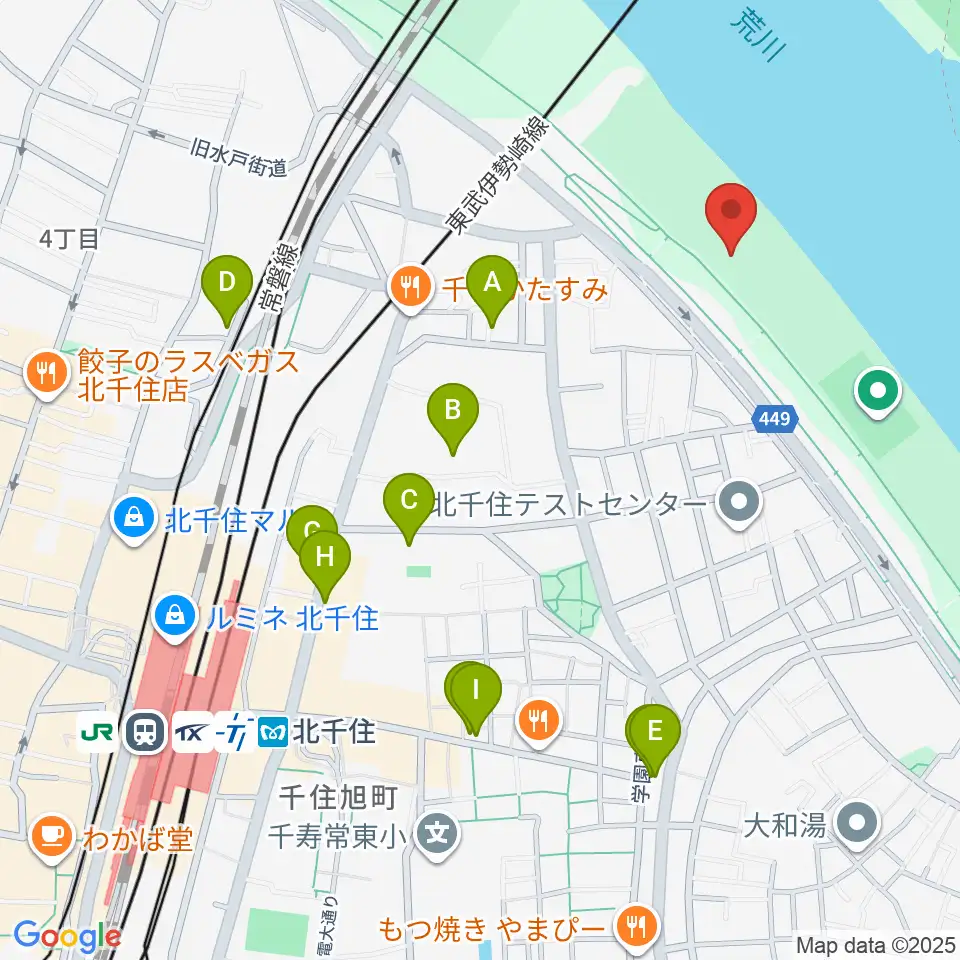 日の出町緑地野球場周辺のカフェ一覧地図