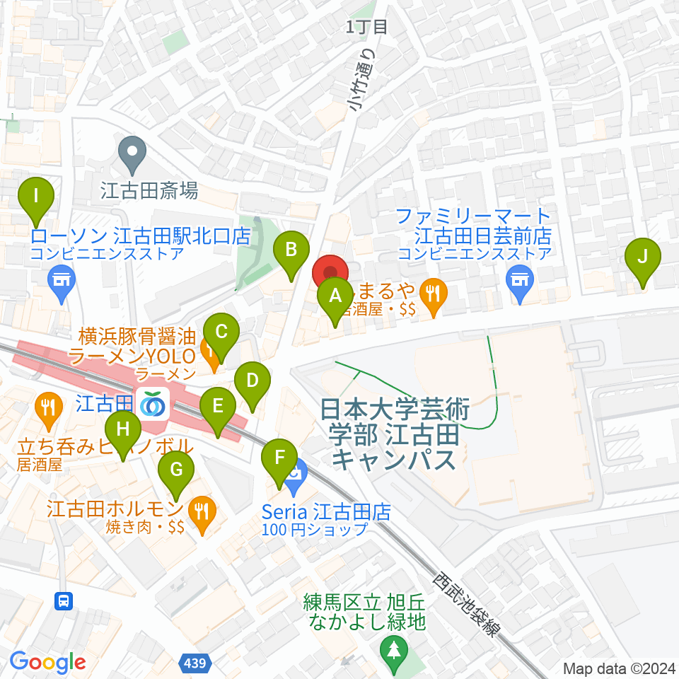 スタジオダスティミラー周辺のカフェ一覧地図