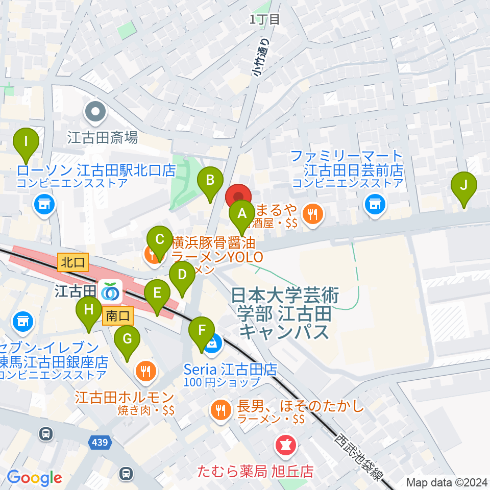 スタジオダスティミラー周辺のカフェ一覧地図