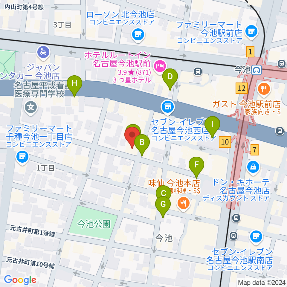 ナゴヤキネマ・ノイ周辺のカフェ一覧地図