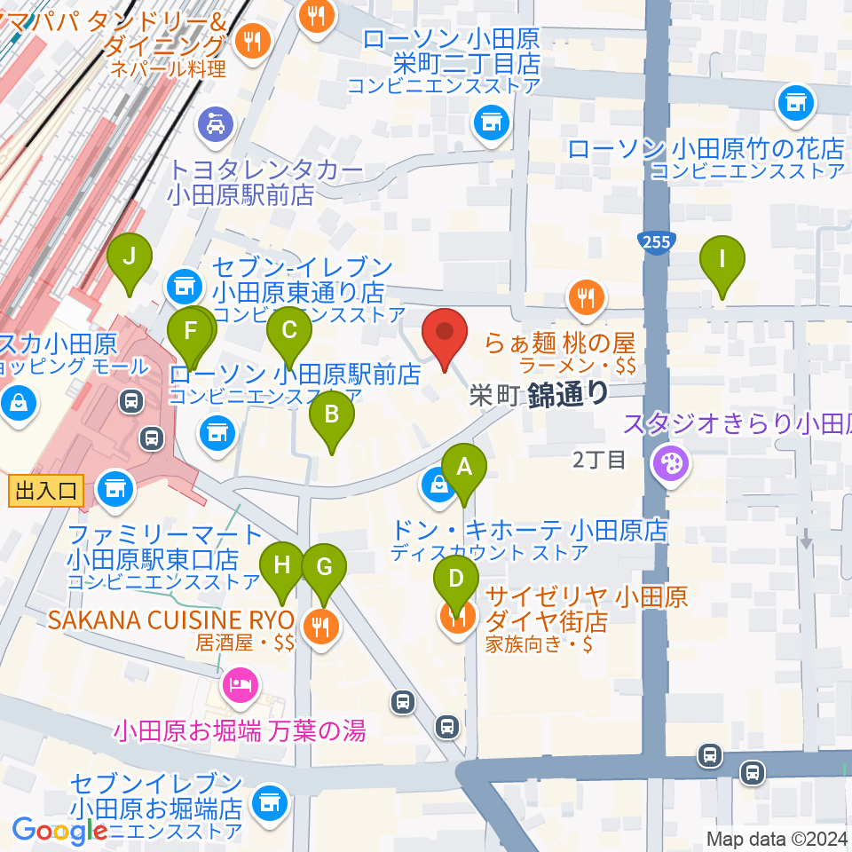 小田原シネマ館周辺のカフェ一覧地図