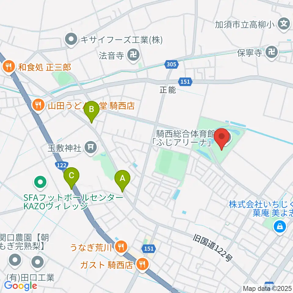 騎西総合体育館ふじアリーナ周辺のカフェ一覧地図