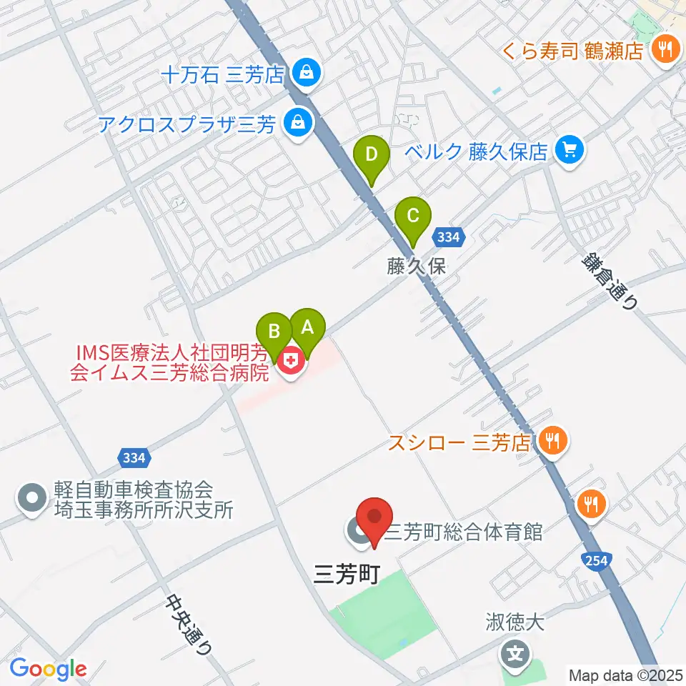 三芳町総合体育館みよしアリーナ周辺のカフェ一覧地図