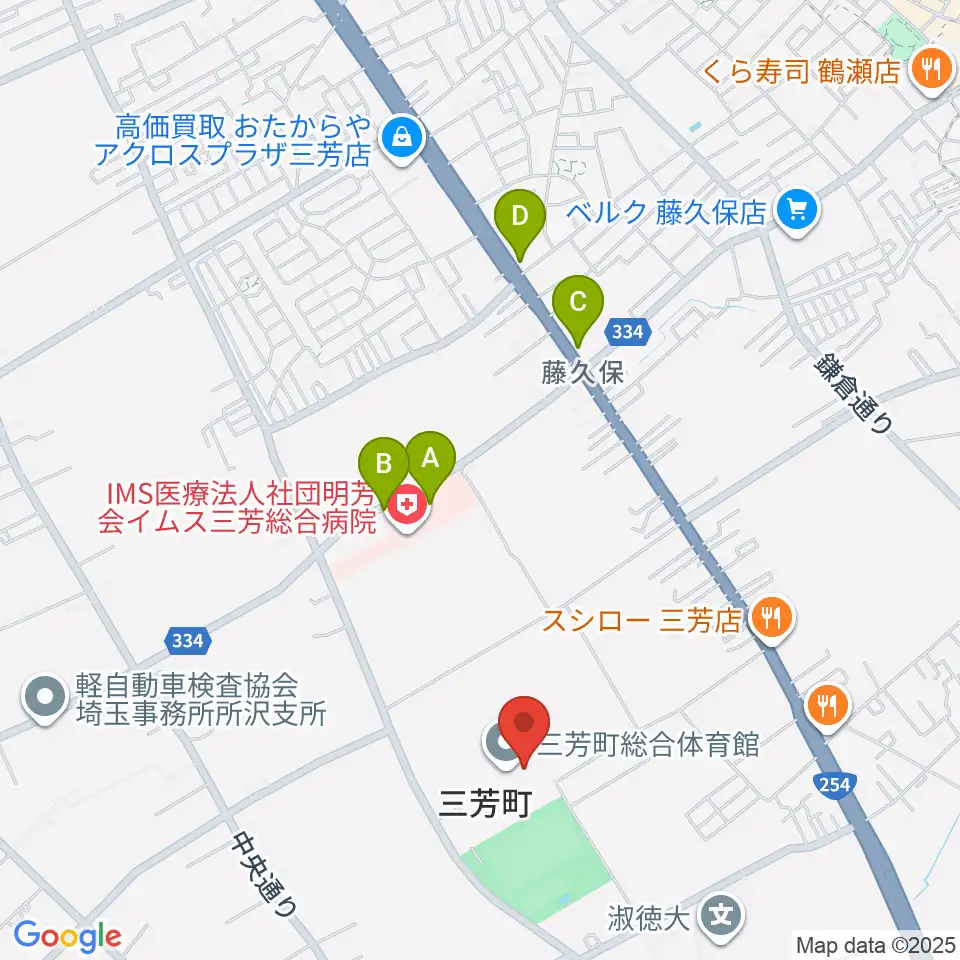 三芳町総合体育館みよしアリーナ周辺のカフェ一覧地図