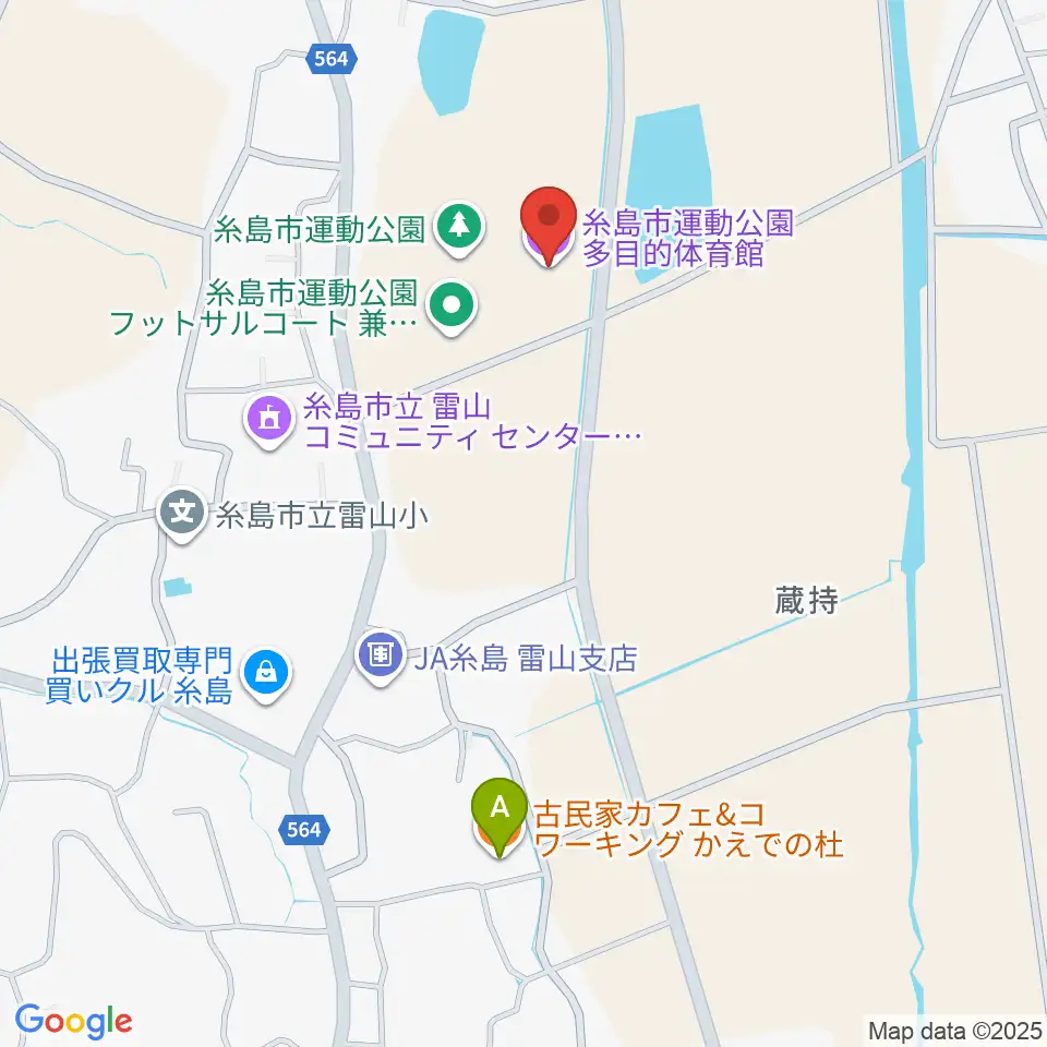糸島市運動公園多目的体育館周辺のカフェ一覧地図