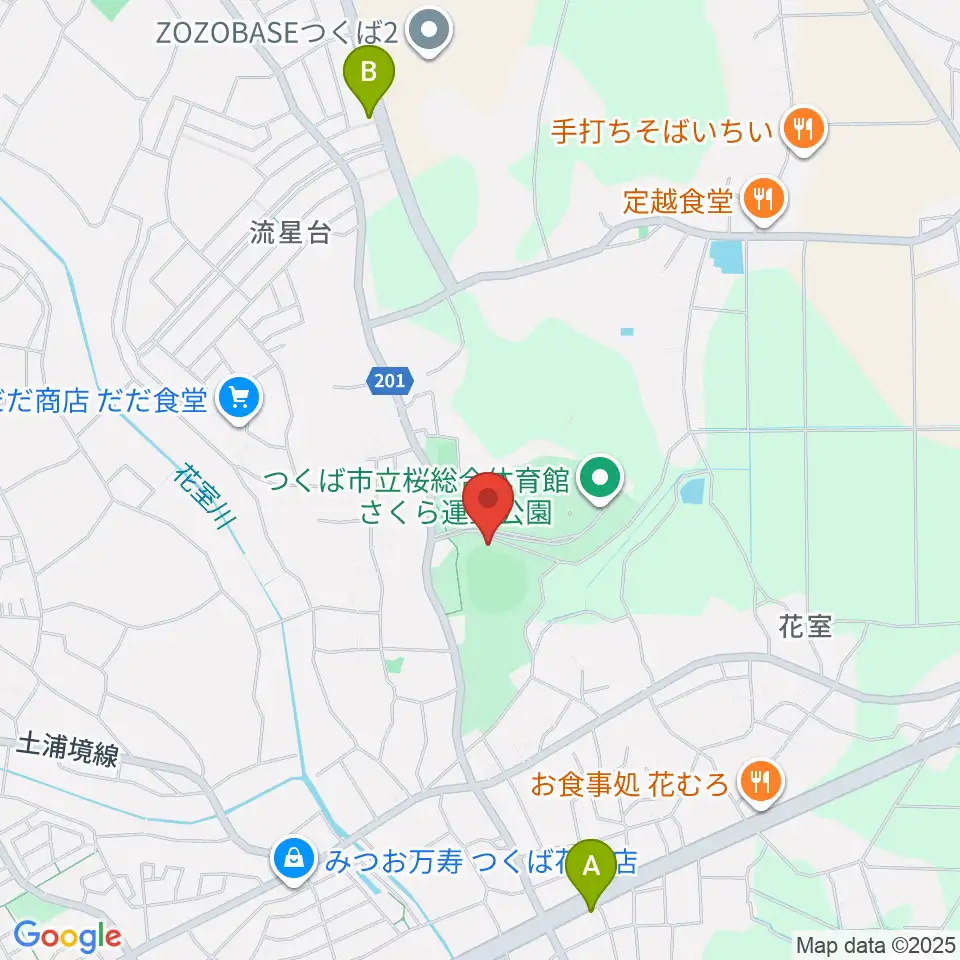 さくら運動公園野球場周辺のカフェ一覧地図