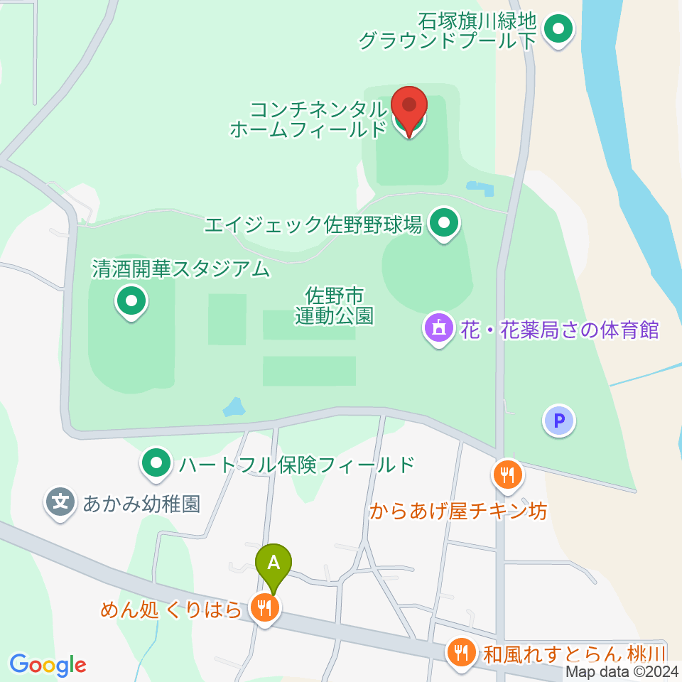 コンチネンタルホームフィールド周辺のカフェ一覧地図