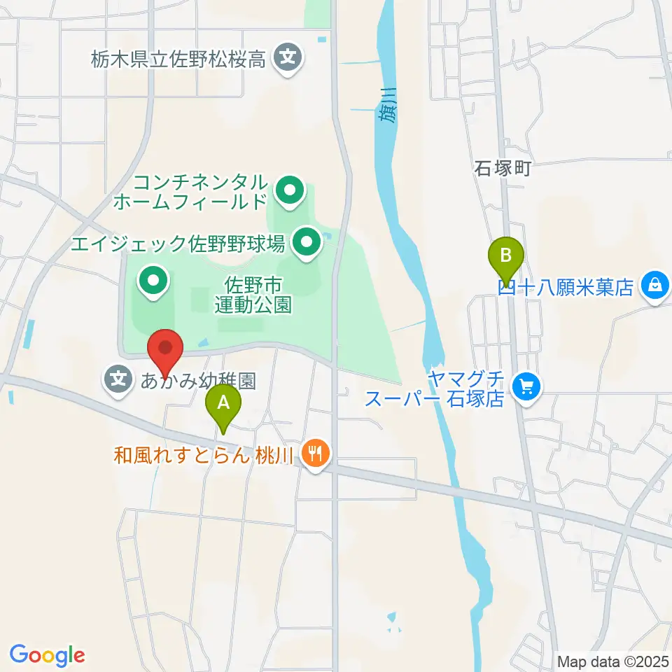ハートフル保険フィールド周辺のカフェ一覧地図
