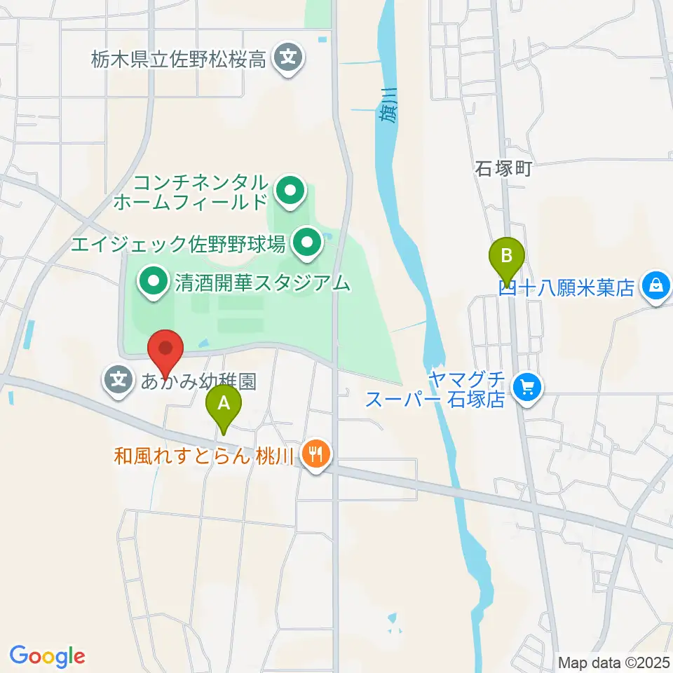 ハートフル保険フィールド周辺のカフェ一覧地図