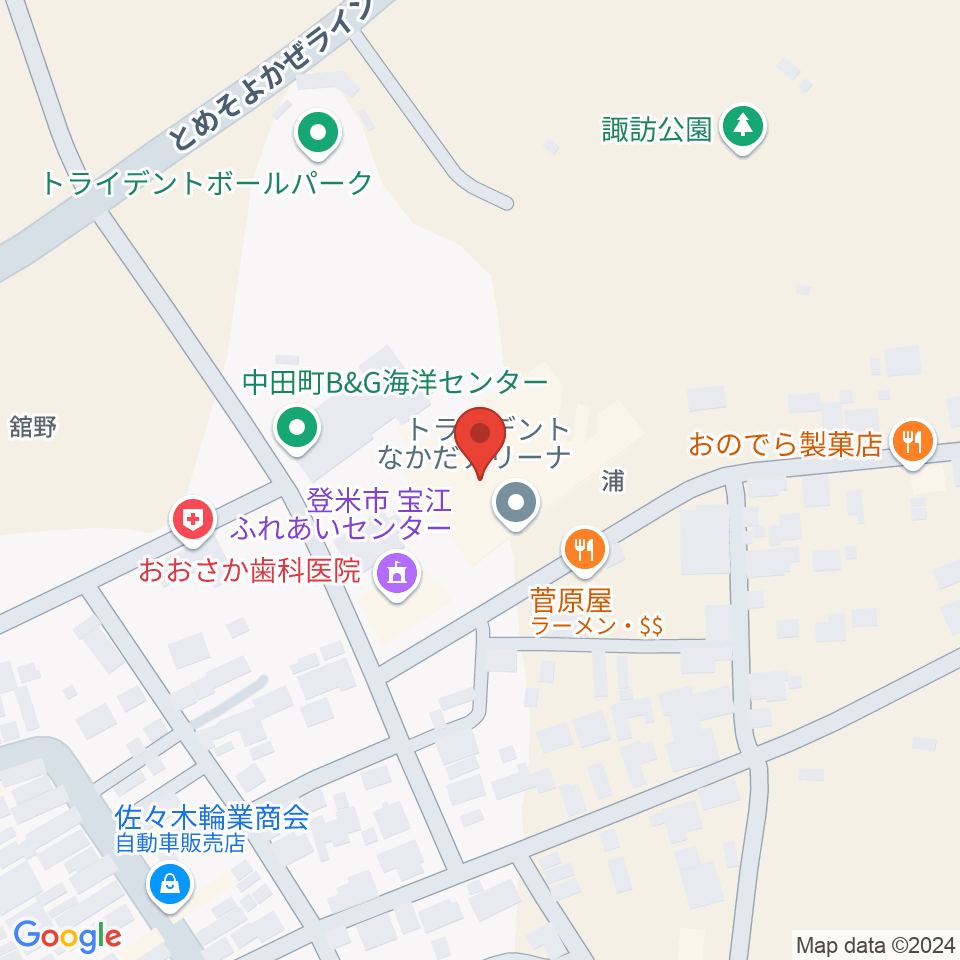 トライデントなかだアリーナ周辺のカフェ一覧地図