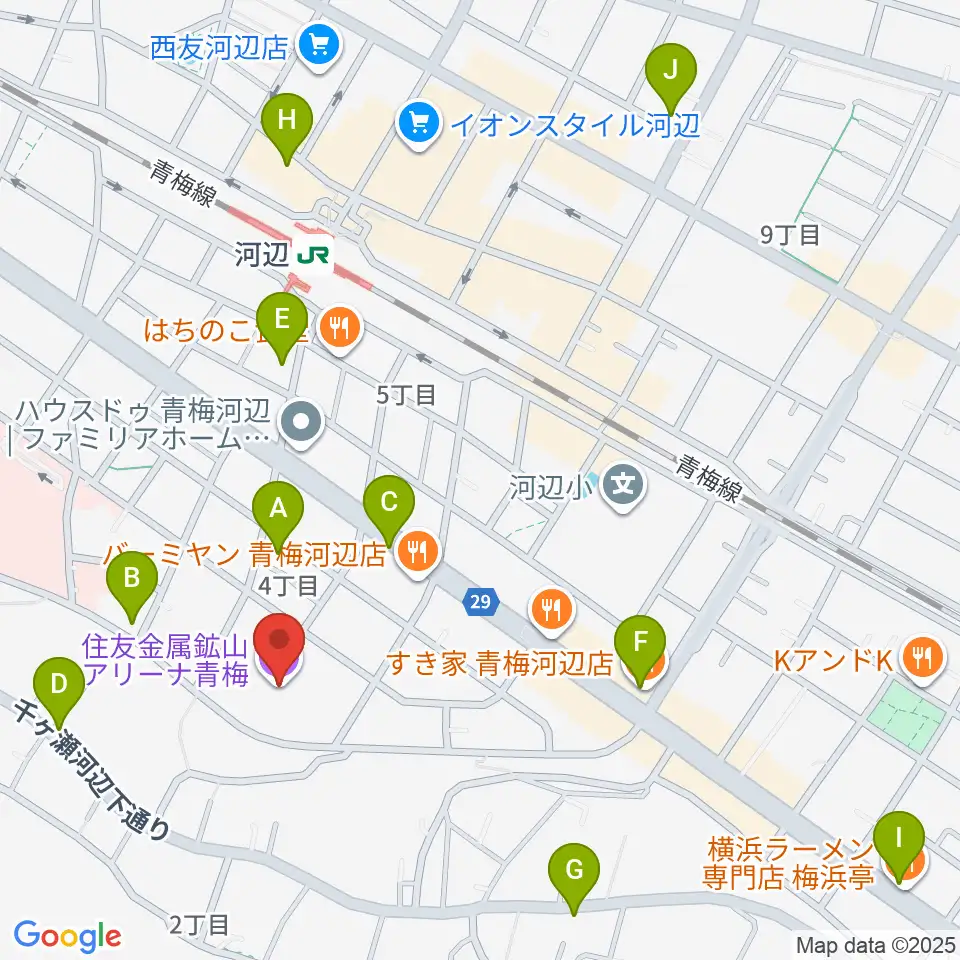住友金属鉱山アリーナ青梅周辺のカフェ一覧地図