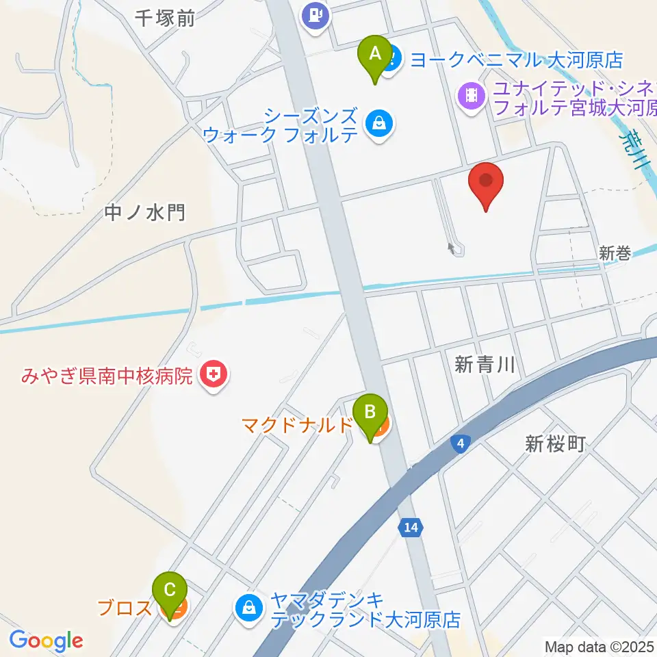 ヒルズはねっこアリーナ周辺のカフェ一覧地図