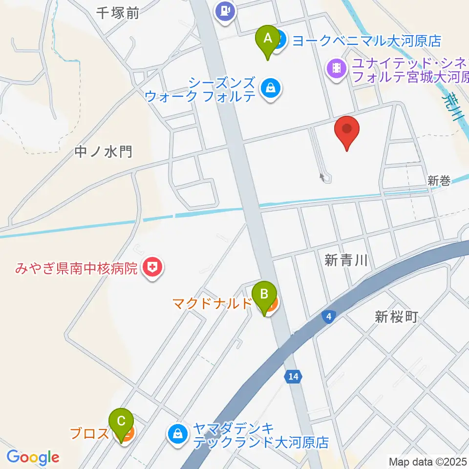 ヒルズはねっこアリーナ周辺のカフェ一覧地図