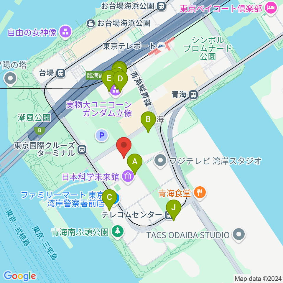 東京国際交流館プラザ平成周辺のカフェ一覧地図