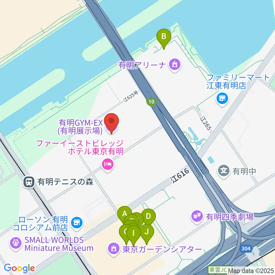 有明GYM-EX周辺のカフェ一覧地図