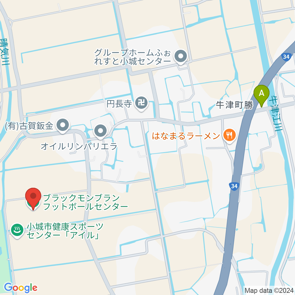 ブラックモンブランフットボールセンター周辺のカフェ一覧地図