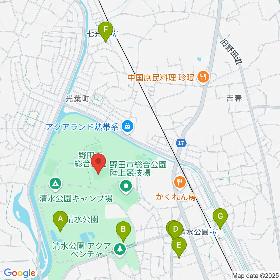SAN-POWスタジアム野田周辺のカフェ一覧地図