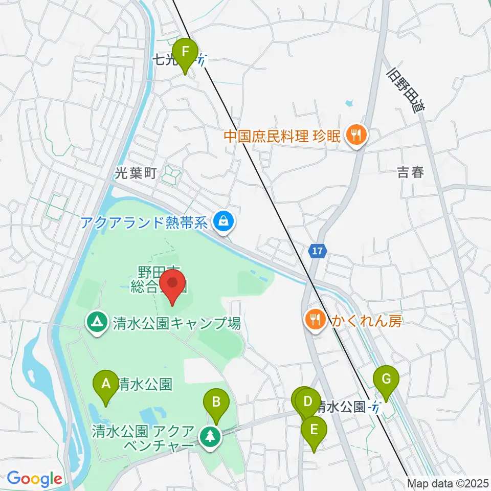 SAN-POWスタジアム野田周辺のカフェ一覧地図