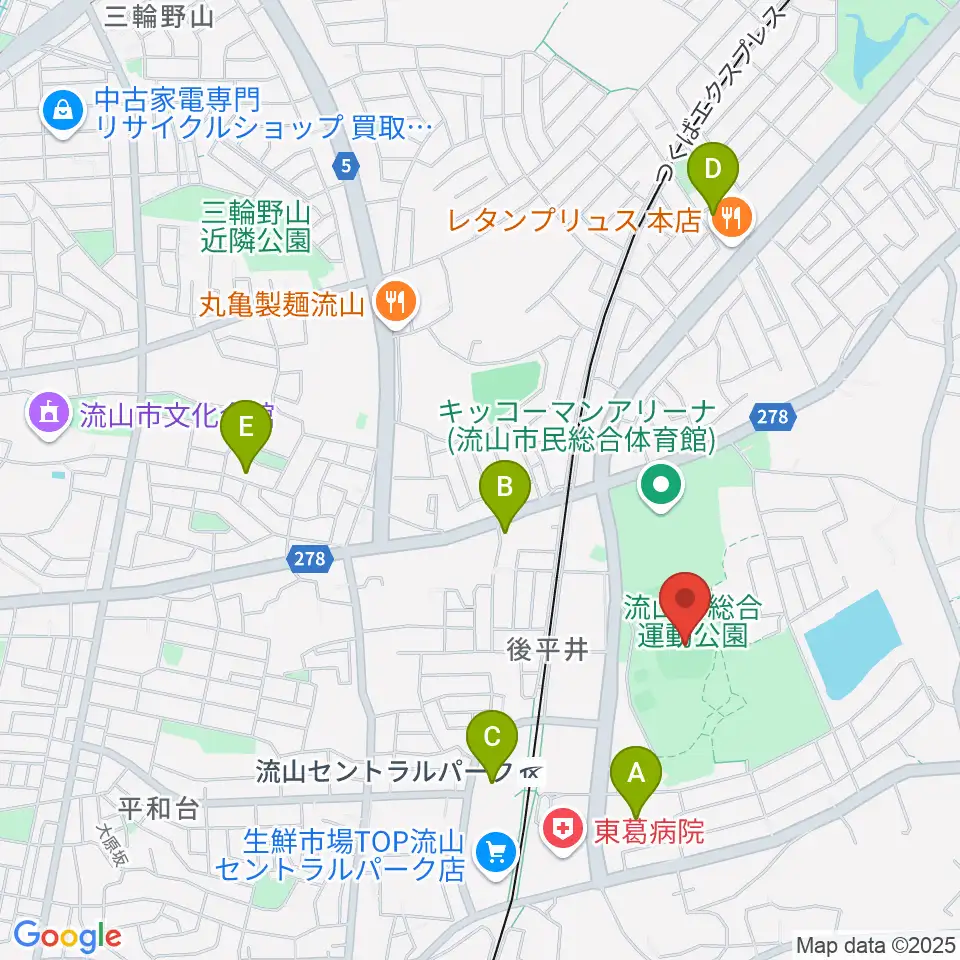 京和ガスベースボールパーク周辺のカフェ一覧地図