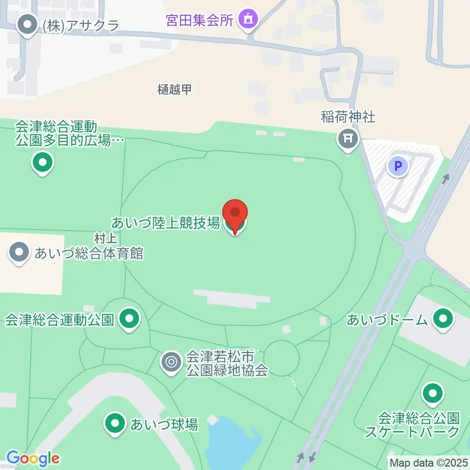 あいづ陸上競技場周辺のカフェ一覧地図