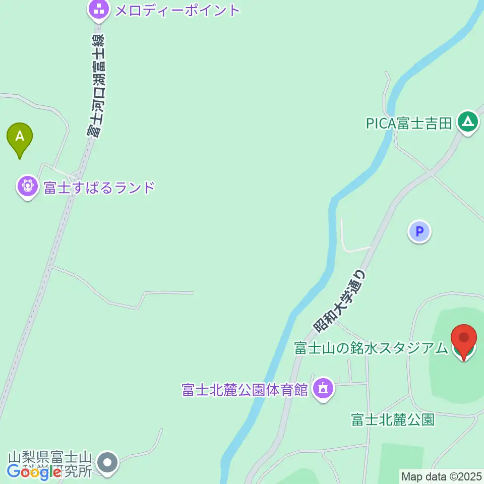 富士山の銘水スタジアム周辺のカフェ一覧地図