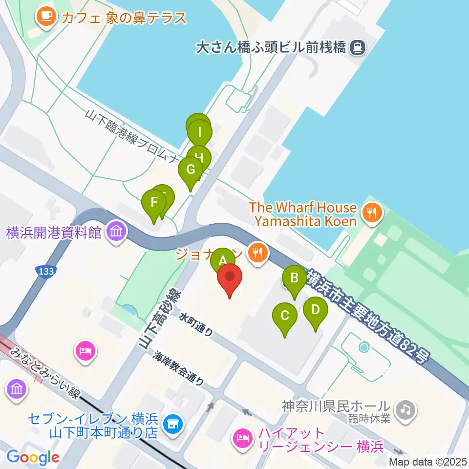 シルク博物館周辺のカフェ一覧地図