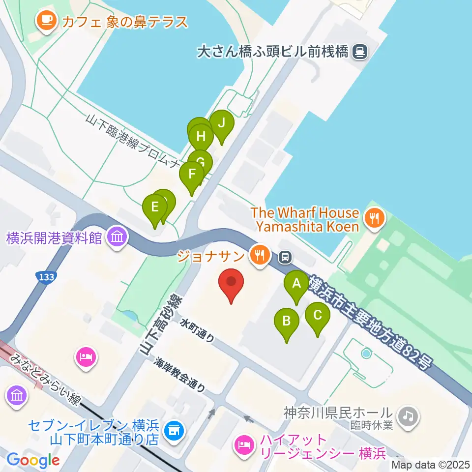 シルク博物館周辺のカフェ一覧地図