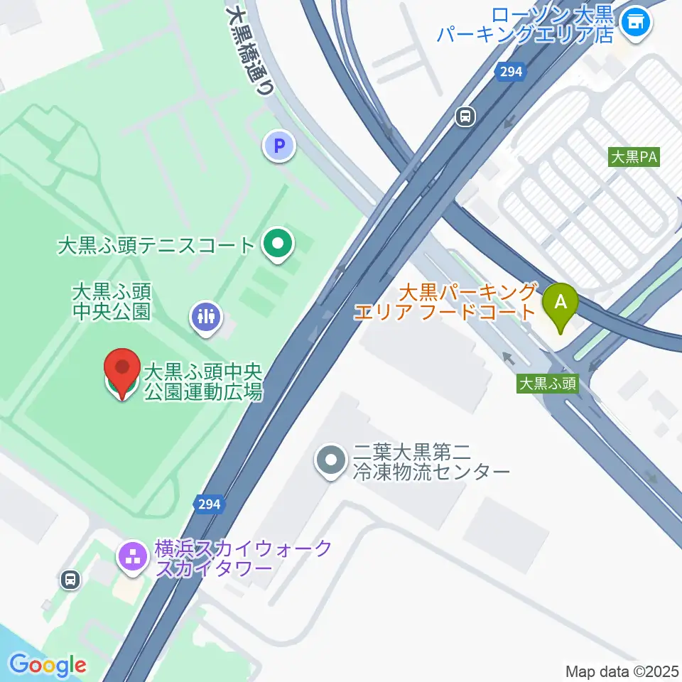 大黒ふ頭中央公園運動広場周辺のカフェ一覧地図
