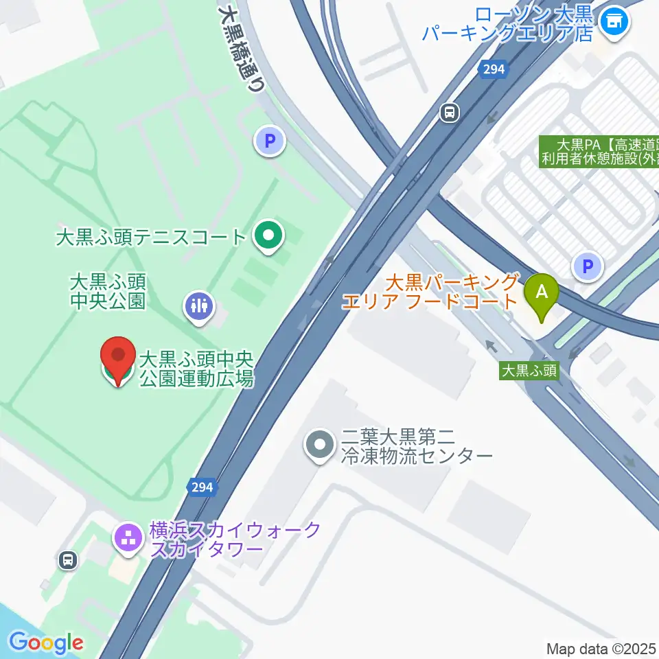 大黒ふ頭中央公園運動広場周辺のカフェ一覧地図