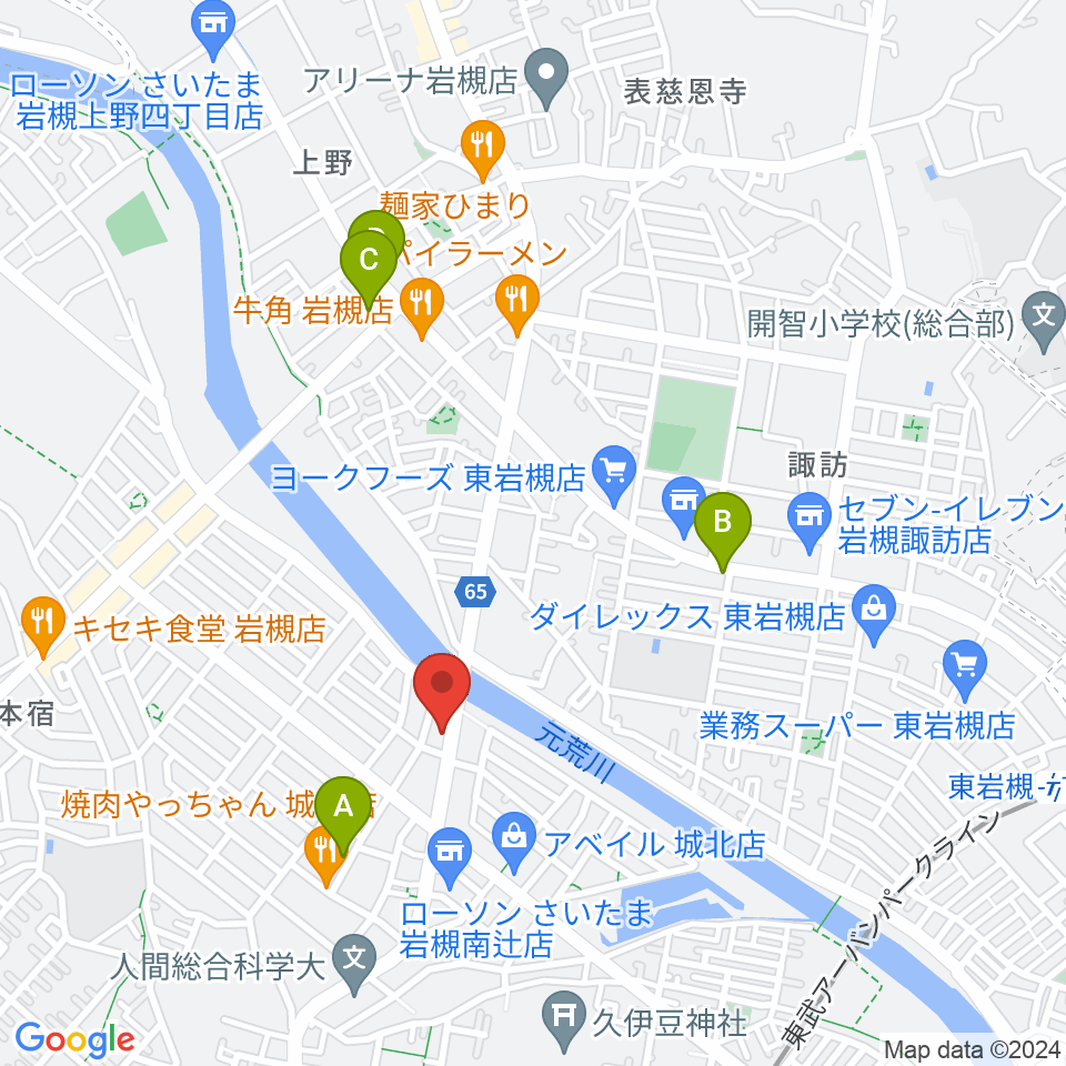 ミネラルウォーターサウンドスタジオ周辺のカフェ一覧地図