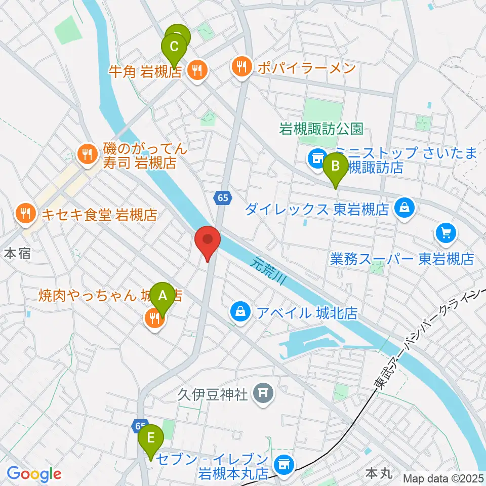 ミネラルウォーターサウンドスタジオ周辺のカフェ一覧地図
