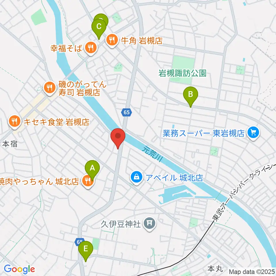 ミネラルウォーターサウンドスタジオ周辺のカフェ一覧地図