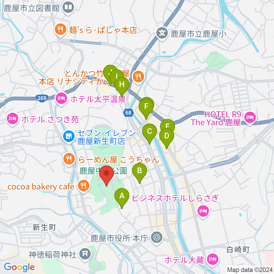 クレバリーホームアリーナ周辺のカフェ一覧地図