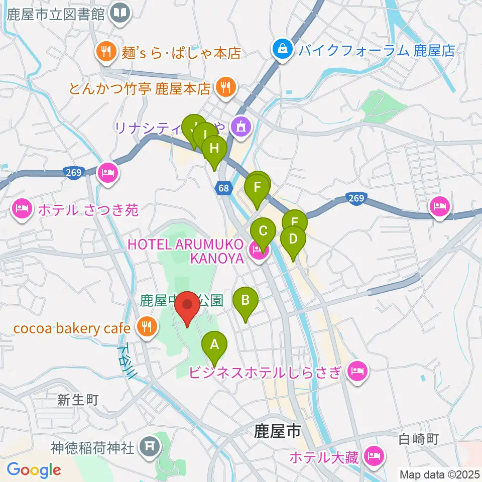 クレバリーホームアリーナ周辺のカフェ一覧地図